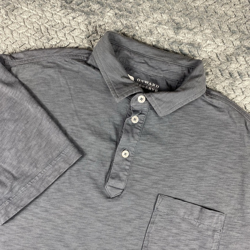 Onward Reserve Polo Shirt Mens Medium Gray Cotton Stretch Golf Casual